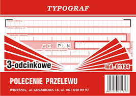 Polecenie przelewu wpłata gotówkowa Typograf 3-odc. A6