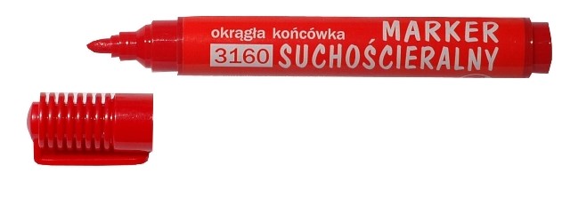 Marker suchościeralny d.rect 3160 okrągły czerwony
