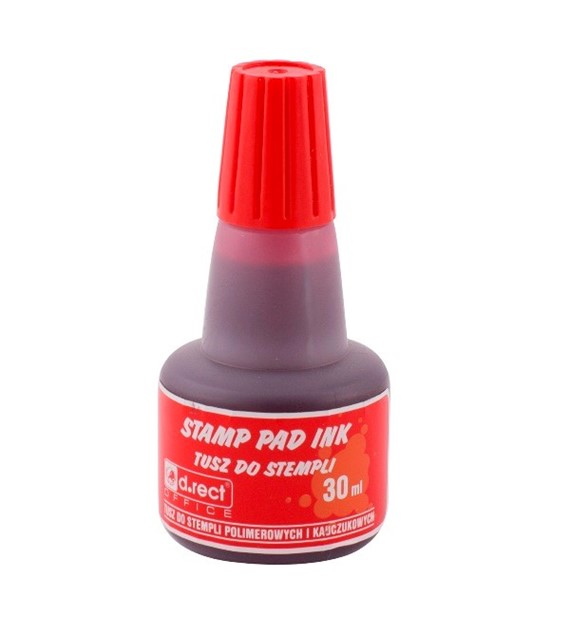 Tusz do stempli d.rect 30ml czerwony