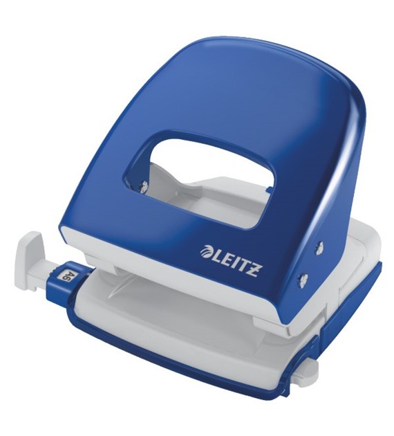 Dziurkacz do 30 kartek Leitz 5008 duży metalowy niebieski