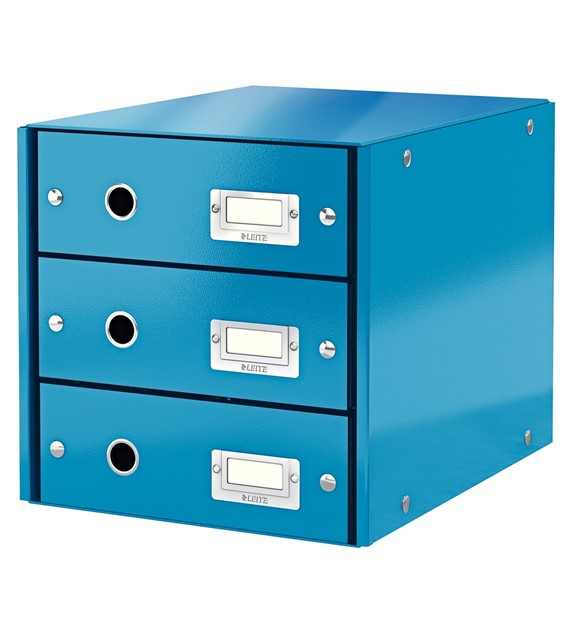 Pojemnik z 3 szufladami  Leitz Click & Store niebieski metaliczny