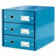 Pojemnik z 3 szufladami  Leitz Click & Store niebieski metaliczny
