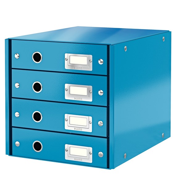 Pojemnik z 4 szufladami Leitz Click & Store niebieski metaliczny