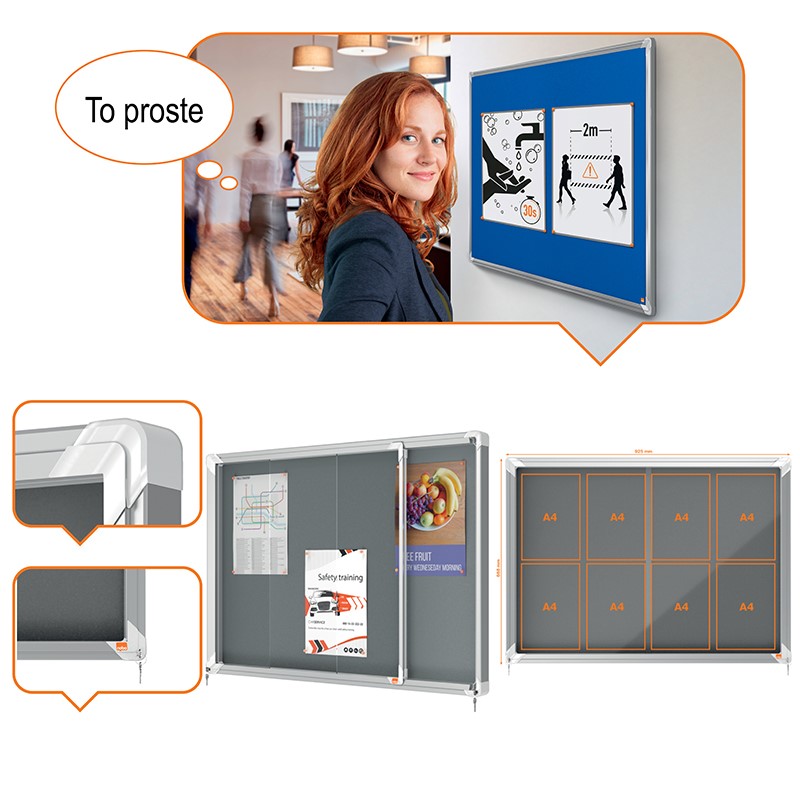 Gablota filcowa wewnętrzna Nobo Premium Plus 925x668mm