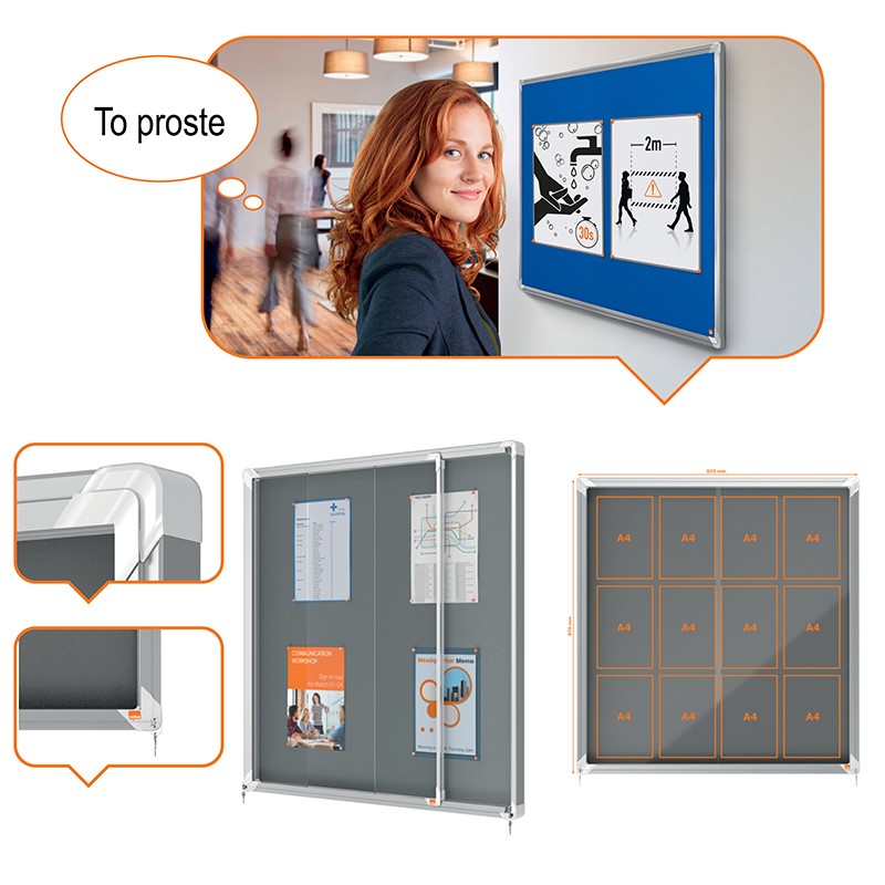 Gablota filcowa wewnętrzna Nobo Premium Plus 925x970mm