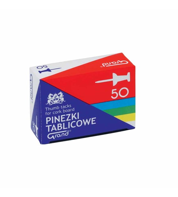 Pinezki tablicowe Grand 50szt. mix beczułki