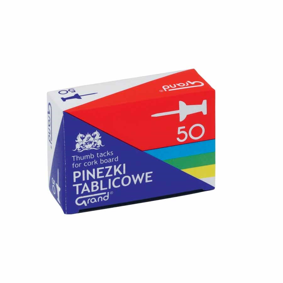 Pinezki tablicowe Grand 50szt. mix beczułki