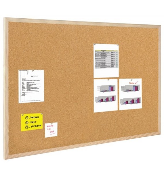 Tablica korkowa 70x50 w ramie drewnianej Bi-Office