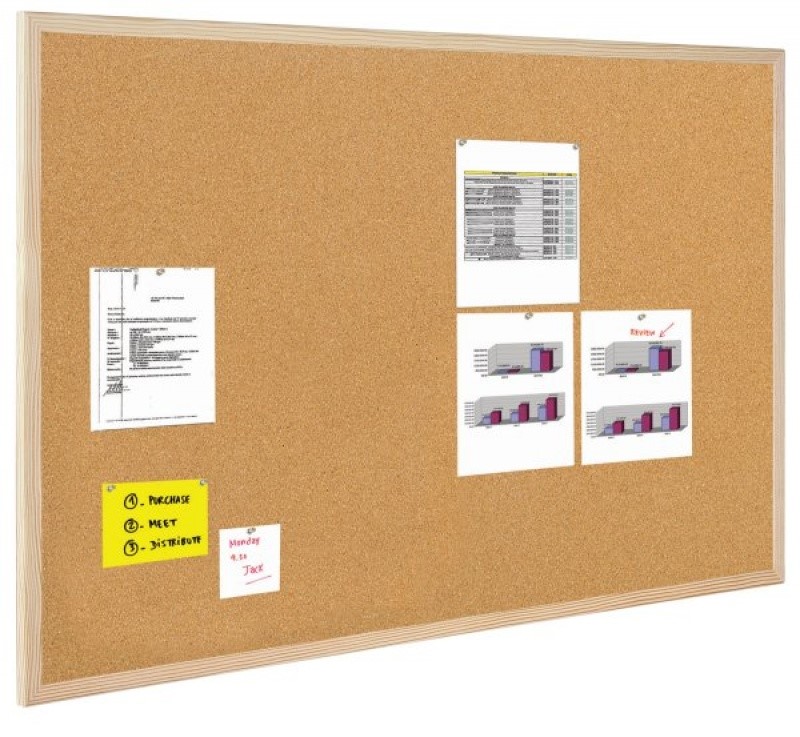 Tablica korkowa 70x50 w ramie drewnianej Bi-Office