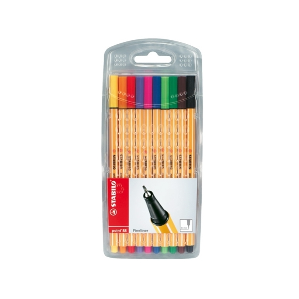 Cienkopis Stabilo Point 88 10 kolorów etui