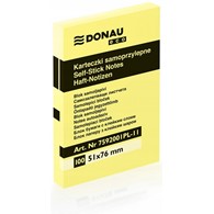 Bloczek samoprzylepny 51x76  Donau Eco żółty
