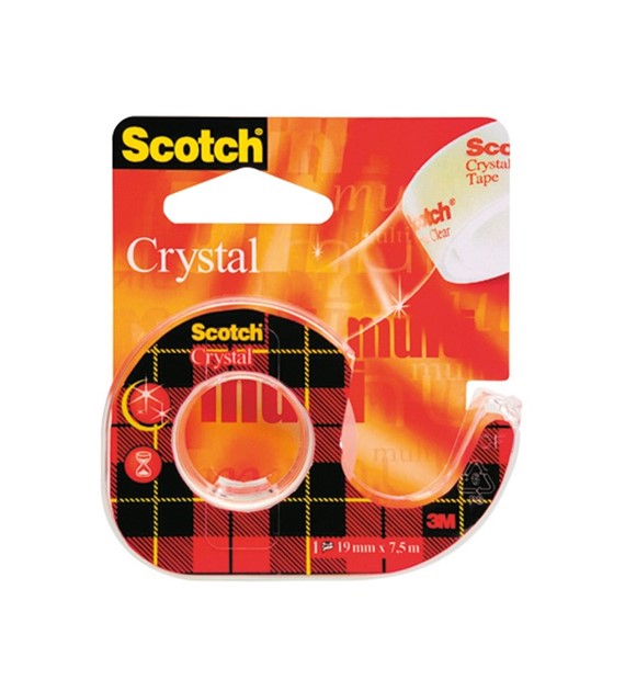 Taśma biurowa Scotch Crystal 600 19x7,5m z podajnikiem