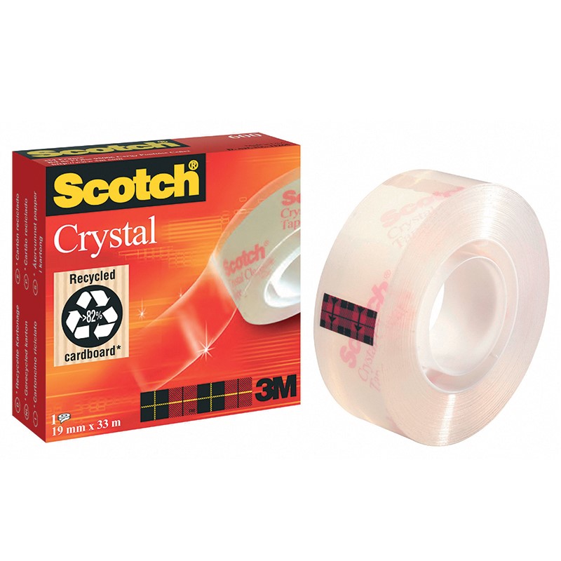Taśma biurowa Scotch Crystal 600 19x33 w kartoniku