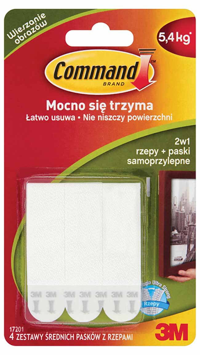 Rzepy Command 17201 PL do wieszania obrazów średnie 4szt.