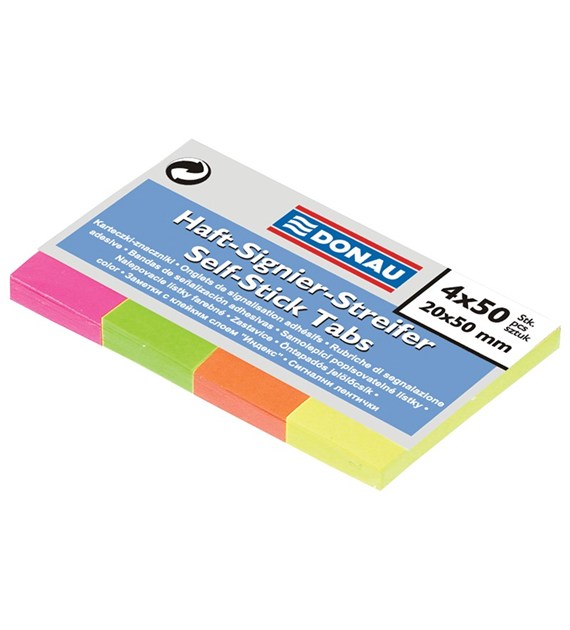 Zakładki indeksujące 20x50 Donau papierowe neonowe