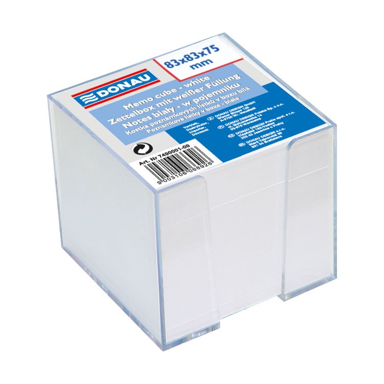 Kostka Donau nieklejona w pudełku 83x83mm biały