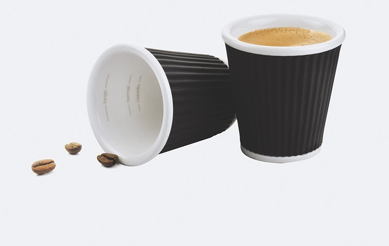 Kubek porcelanowy Cep TAKE A BREAK 100ml 2szt. Czarny