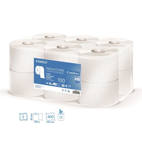 Papier toalet.VCPJumbo 100 Comfort celuloza 2-w bialy/1sztuka