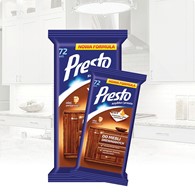 Chusteczki Presto do mebli drew. nawilżone 72szt.