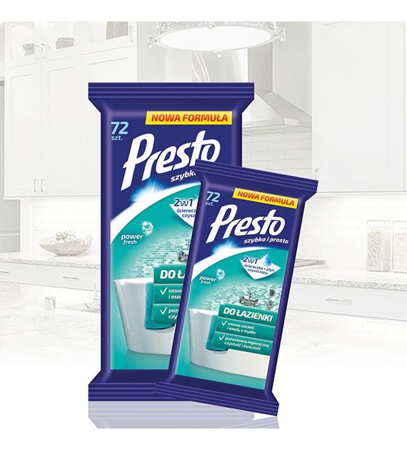 Ściereczki PRESTO do łazienek 72 szt. białe
