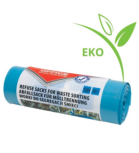 Worki do segregacji makulatury 120L/10 OFFICE PRODUCTS niebieskie