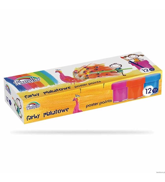 Farby plakatowe 12 kolorów