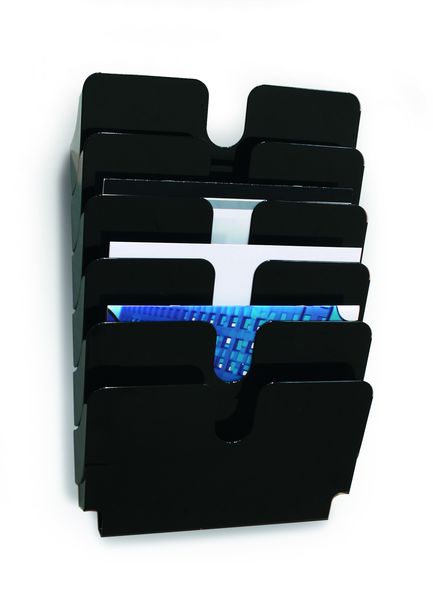 Pojemnik na ulotki Durable Flexiplus 6 kieszeni poziomy czarny