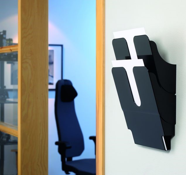 Pojemnik na ulotki Durable Flexiplus 2 kieszenie pionowy czarny