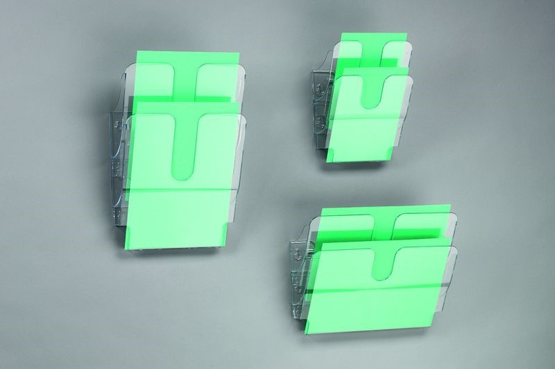 Pojemnik na ulotki Durable Flexiplus 2 kieszenie pionowe przeźroczysty
