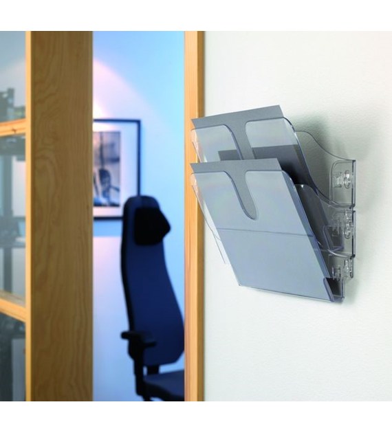 Pojemnik na ulotki Durable Flexiplus 2 kieszenie poziomy przeźroczysty