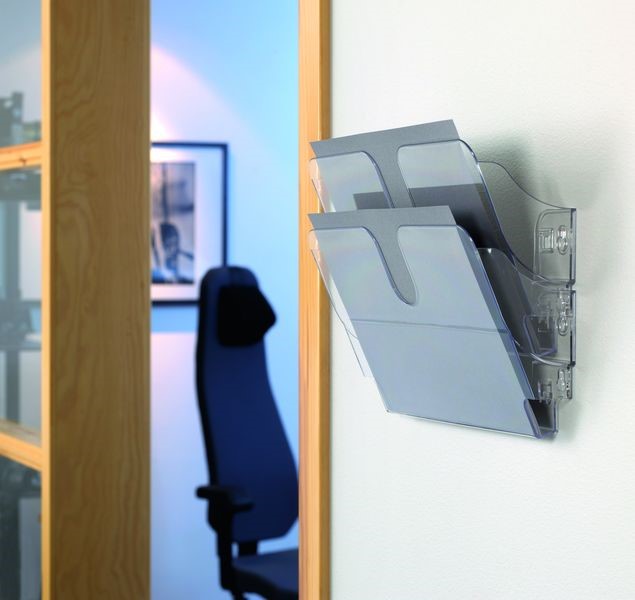 Pojemnik na ulotki Durable Flexiplus 2 kieszenie poziomy przeźroczysty