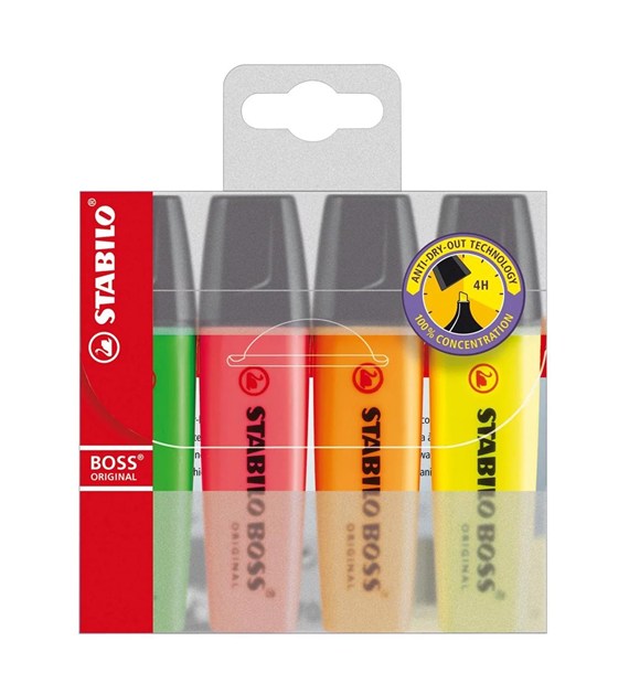 Zakreślacz Stabilo Boss 4-kolory etui
