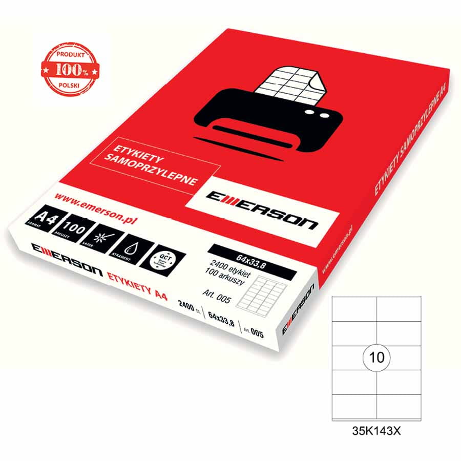 Etykieta uniwersalna Emerson 105x57