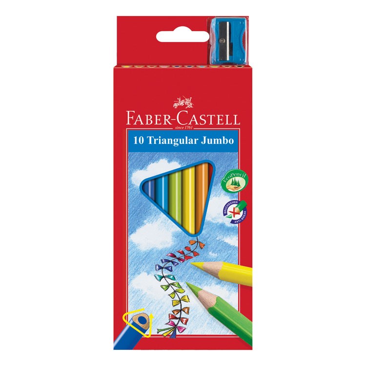 Kredki trójkątne Jumbo Faber-Castell 10 kolorów