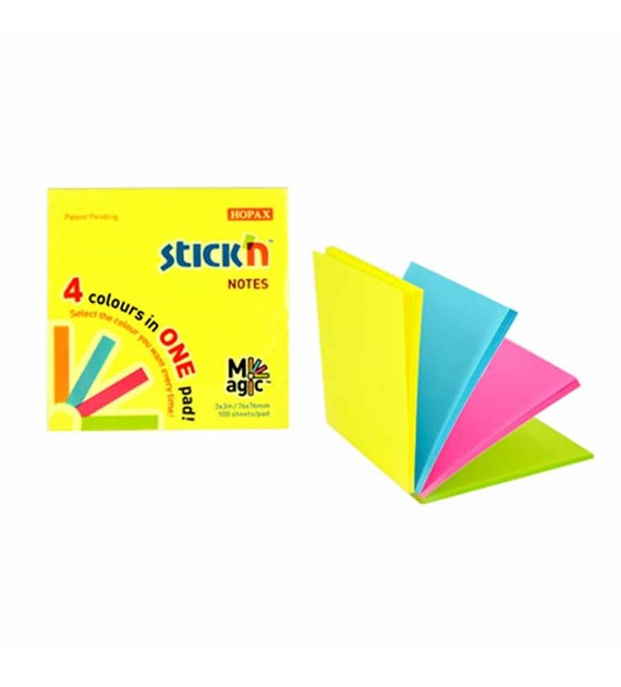 Bloczek samoprzylepny 76x76 Stick'n Magic Pad neon mix