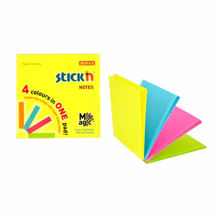 Bloczek samoprzylepny 76x76 Stick'n Magic Pad neon mix