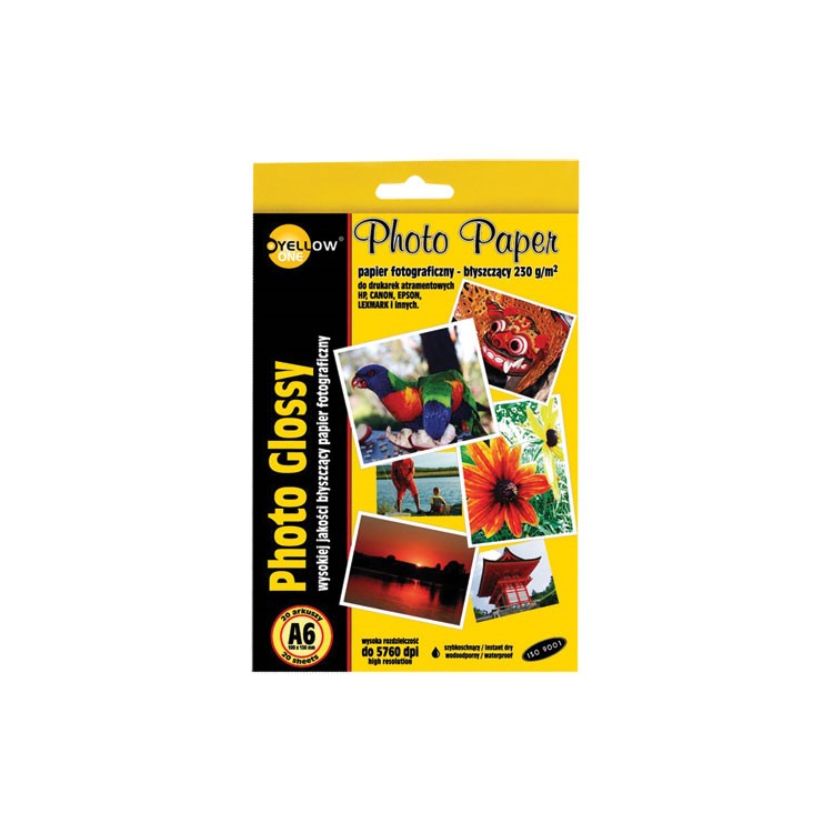 Papier fotograficzny Yellow One A6/230g 20szt. błyszczący