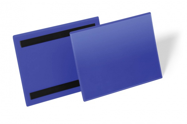 Magnetyczna kieszeń magazynowa Durable A5 pion niebieski op/50szt.