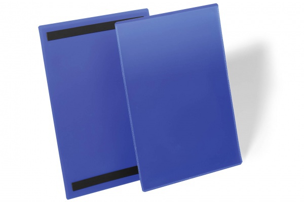 Magnetyczna kieszeń magazynowa Durable A4 pion niebieski op/50szt.