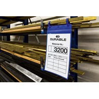 Kieszeń magazynowa Durable z paskami montażowymi A4 pion niebieski 50szt.
