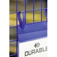 Kieszeń magazynowa Durable z paskami montażowymi A4 poziom niebieski 50szt.
