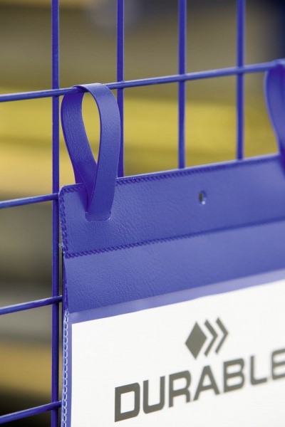 Kieszeń magazynowa Durable z paskami montażowymi A4 poziom niebieski 50szt.