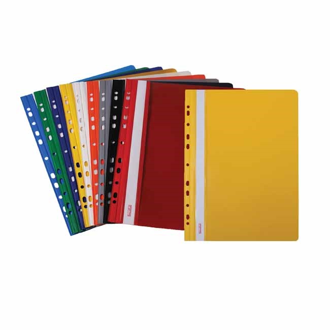 Skoroszyt Biurfol A4 PVC z perforacją żółty