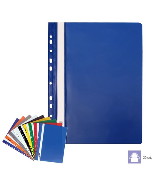 Skoroszyt Biurfol A4 PVC z perforacją granatowy