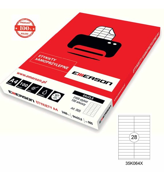 Etykieta uniwersalna Emerson 20x105
