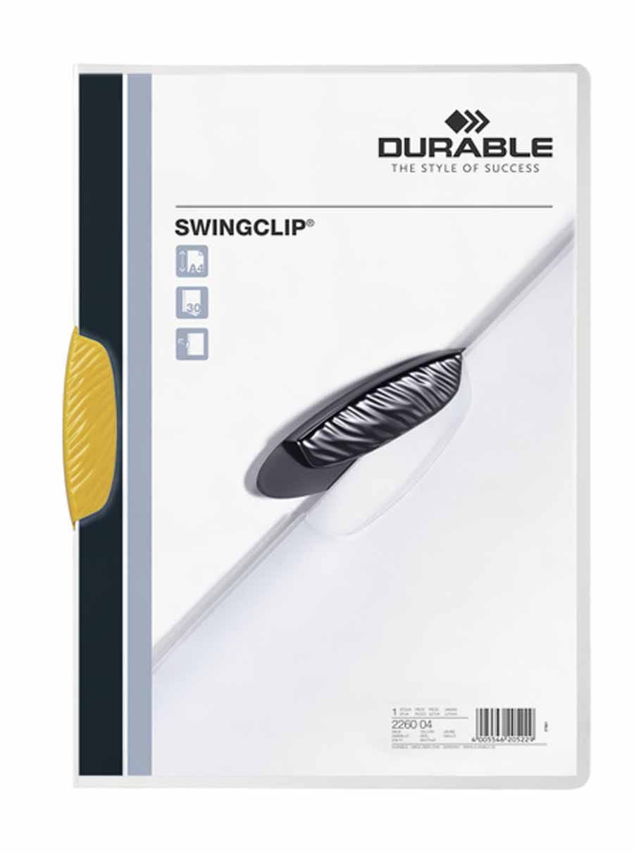 Skoroszyt zaciskowy Swingclip 30 kart. żółty