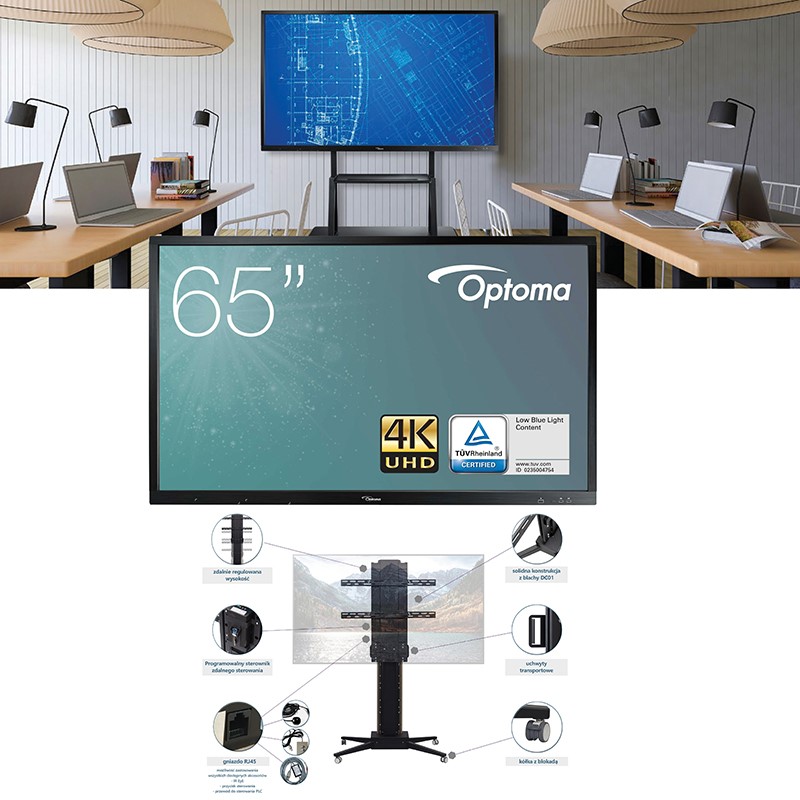 Monitor interaktywny Optoma przekątna 65”