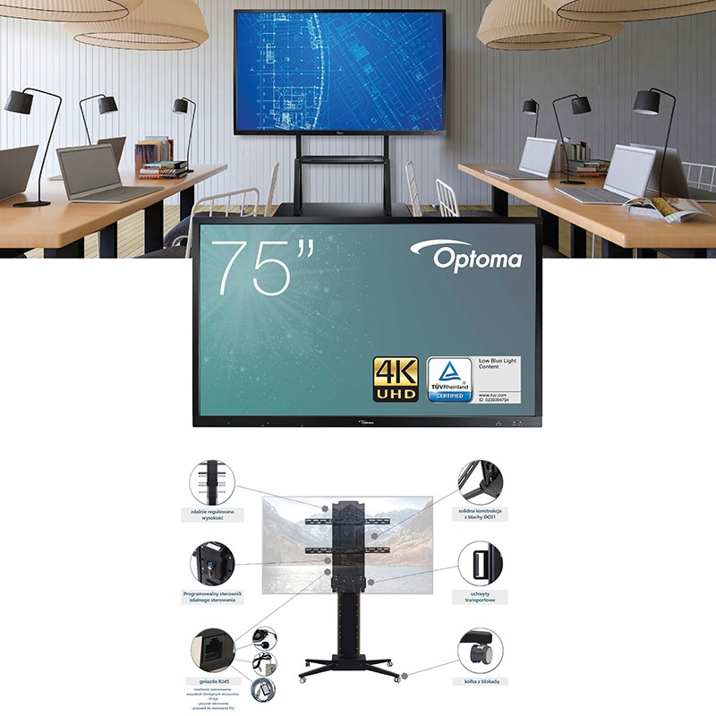 Monitor interaktywny Optoma przekątna 75”