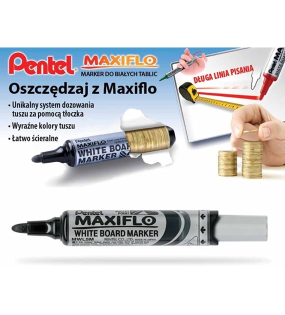 Marker suchościeralny Pentel Maxiflo MWL5M czarny
