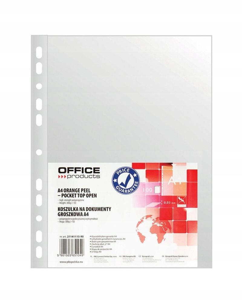 Koszulka groszkowa Office Products A4/100 40 mic.